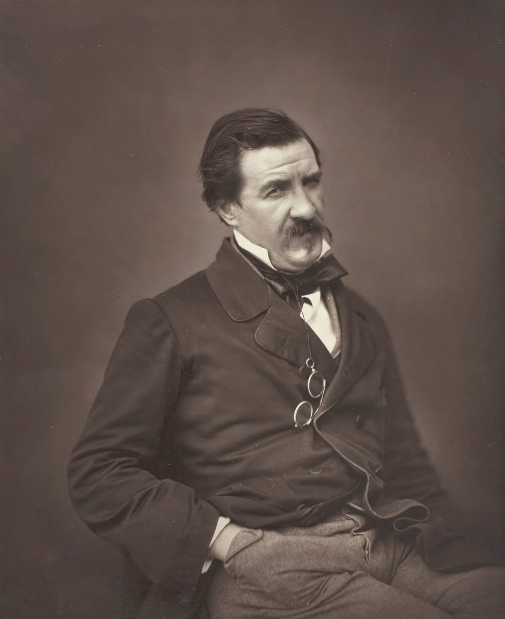 Champfleury né Jules François Felix Fleury-Husson, critique et romancier français, 1821-1889, vers 1855 - Nadar