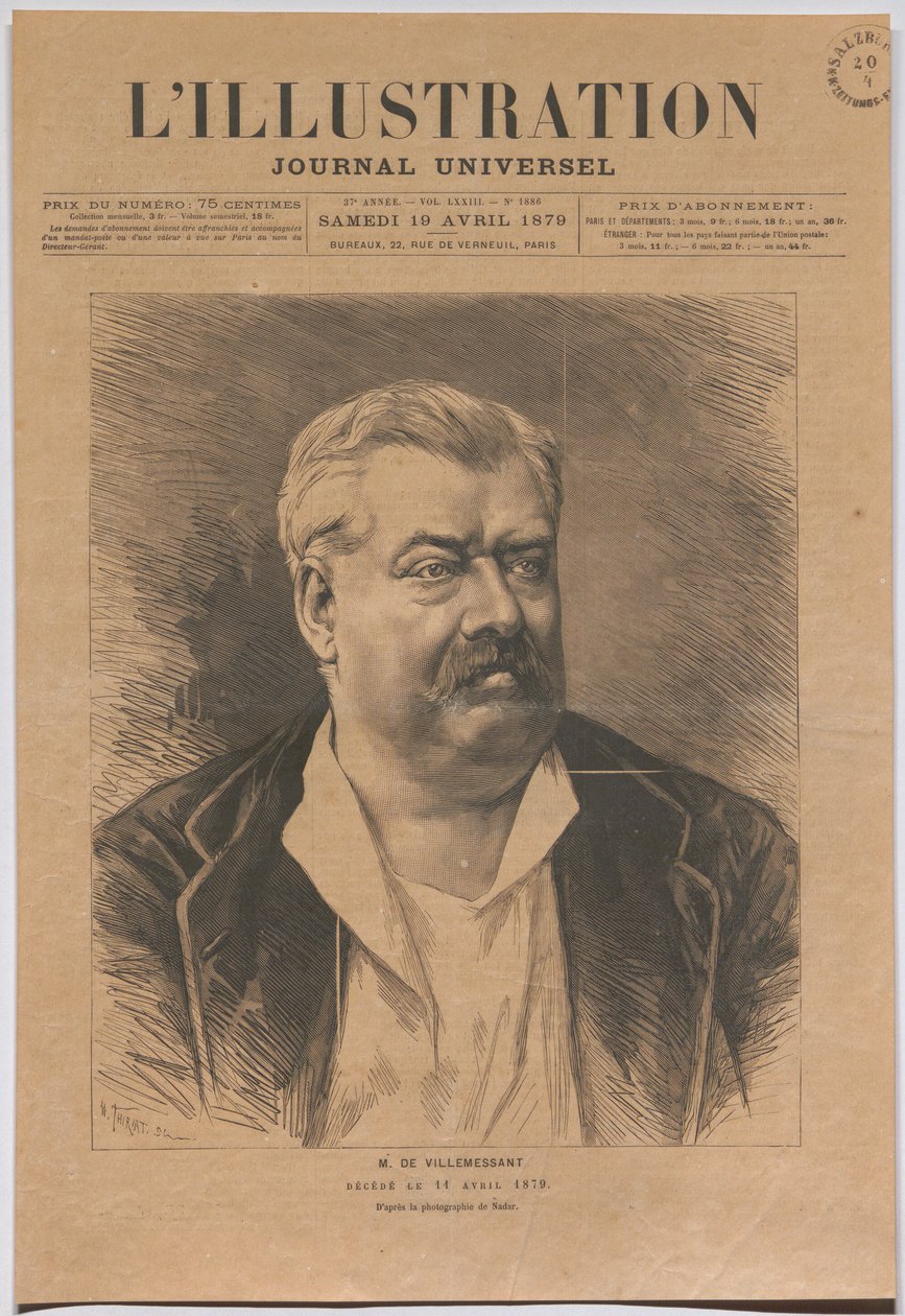 M. de Villemessant décédé le 11 avril 1879. - Nadar