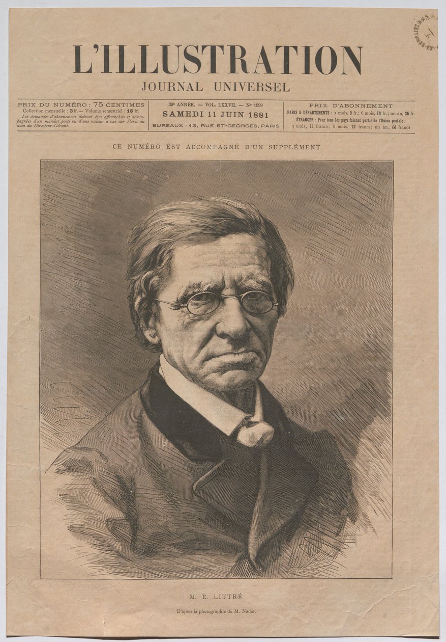 M. E. LITTRÉ - Nadar