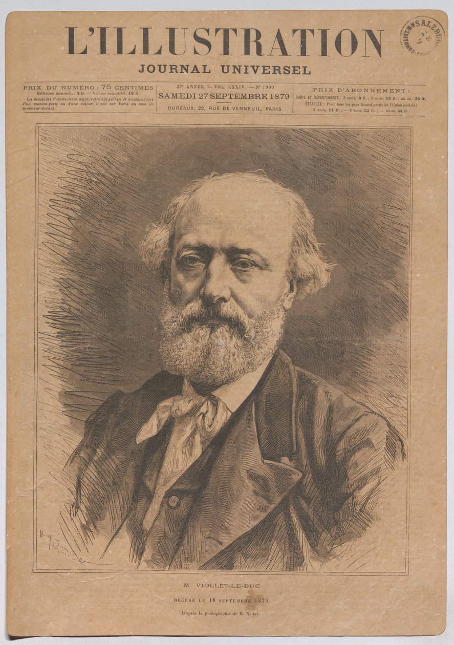M. Viollet-le-Duc décédé le 18 septembre 1879 - Nadar