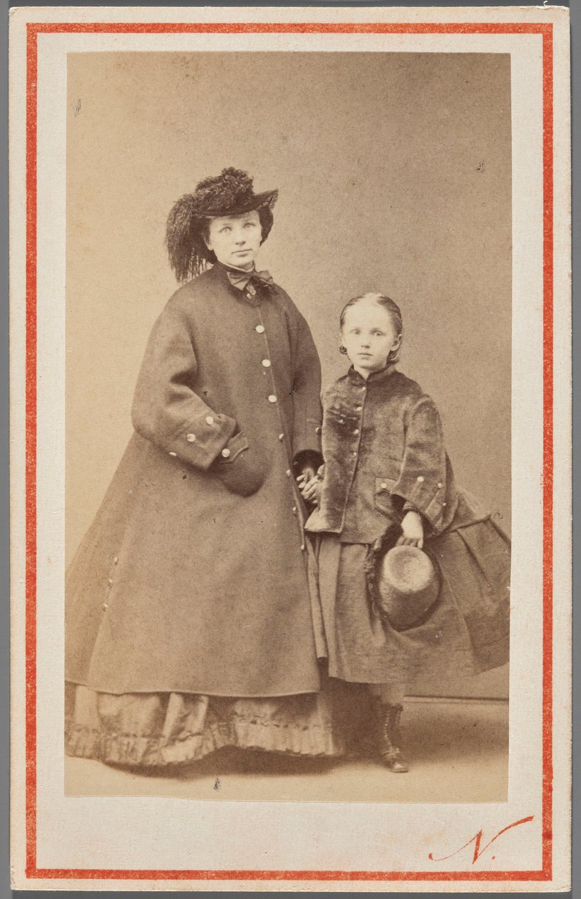 Portrait de Jadwiga Garczyńska, née Pruszak (1834-1917), avec sa fille - Nadar