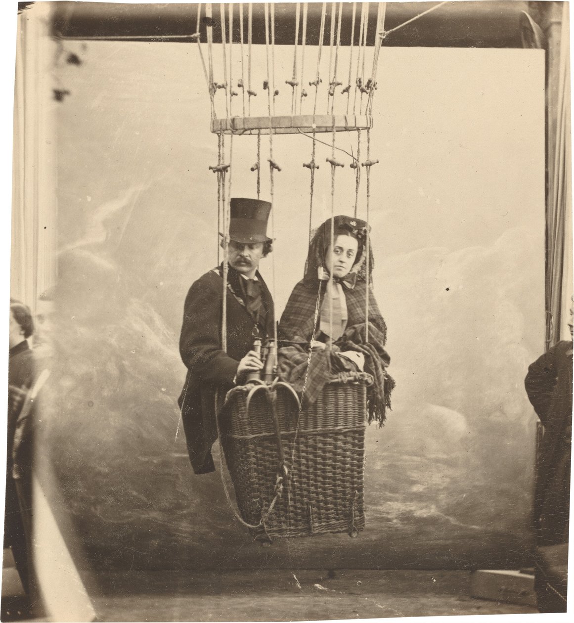 Autoportrait avec femme Ernestine dans une gondole de ballon - Nadar