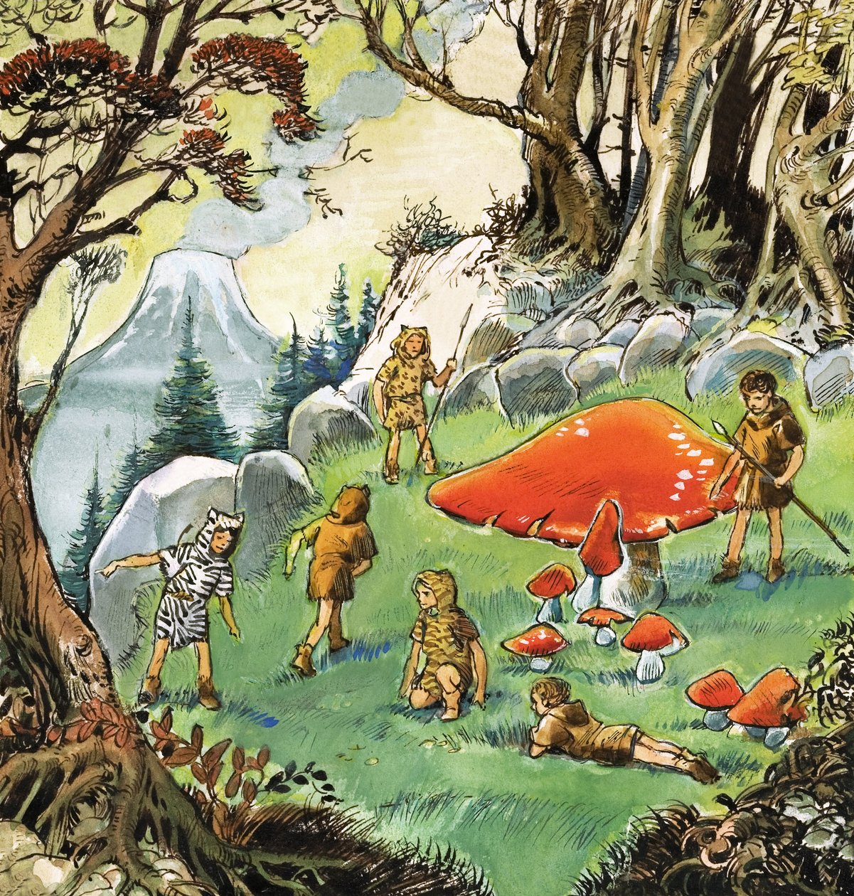 Les garçons perdus, illustration de "Peter Pan" de J.M. Barrie (gouache sur papier) - Nadir Quinto