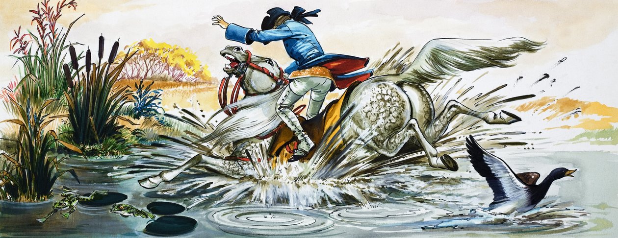 Les merveilleuses aventures du baron de Munchausen (gouache sur papier) - Nadir Quinto