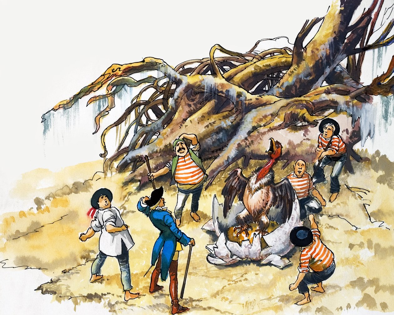 Les merveilleuses aventures du baron de Munchausen (gouache sur papier) - Nadir Quinto
