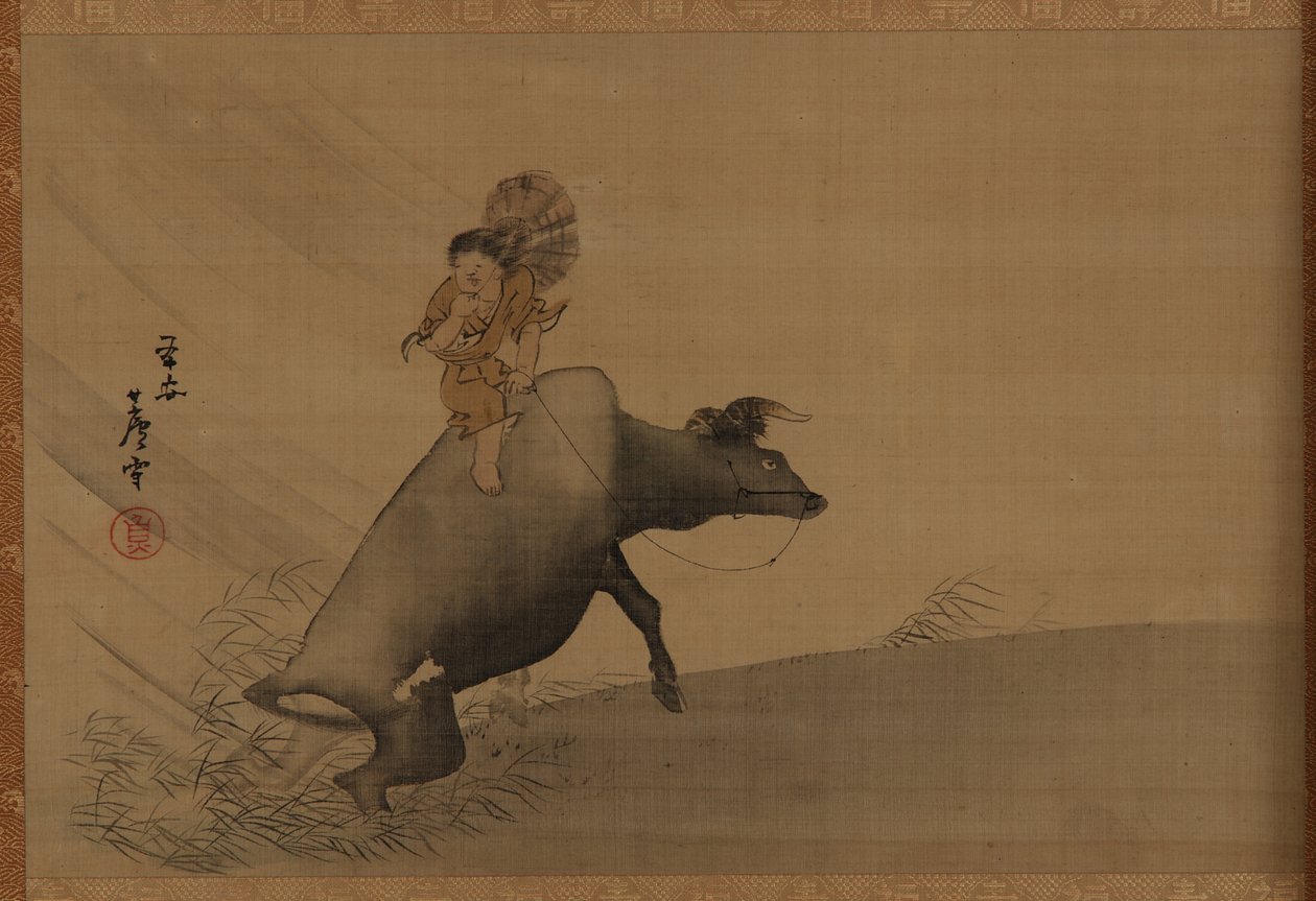 Jeune berger sur un buffle d