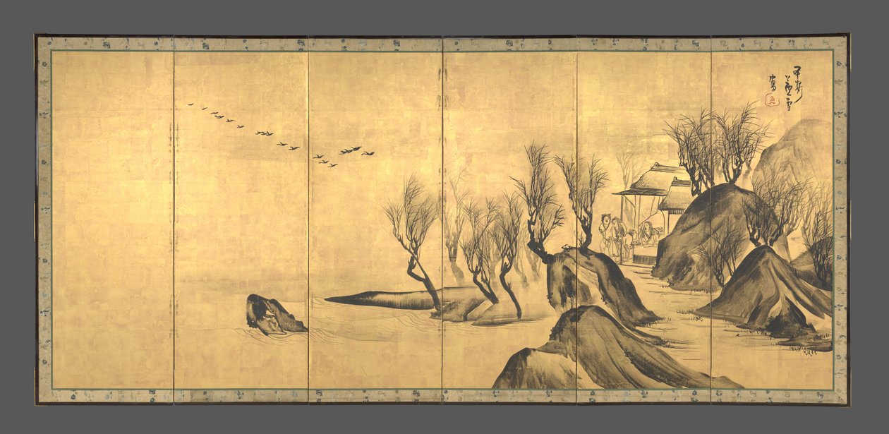 Paysages avec les lettrés chinois Su Shi et Tao Qian - Nagasawa Rosetsu