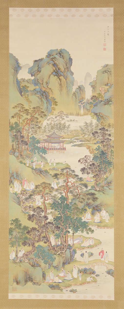 Réunion de Poésie au Pavillon des Orchidées - Nakabayashi Chikkei