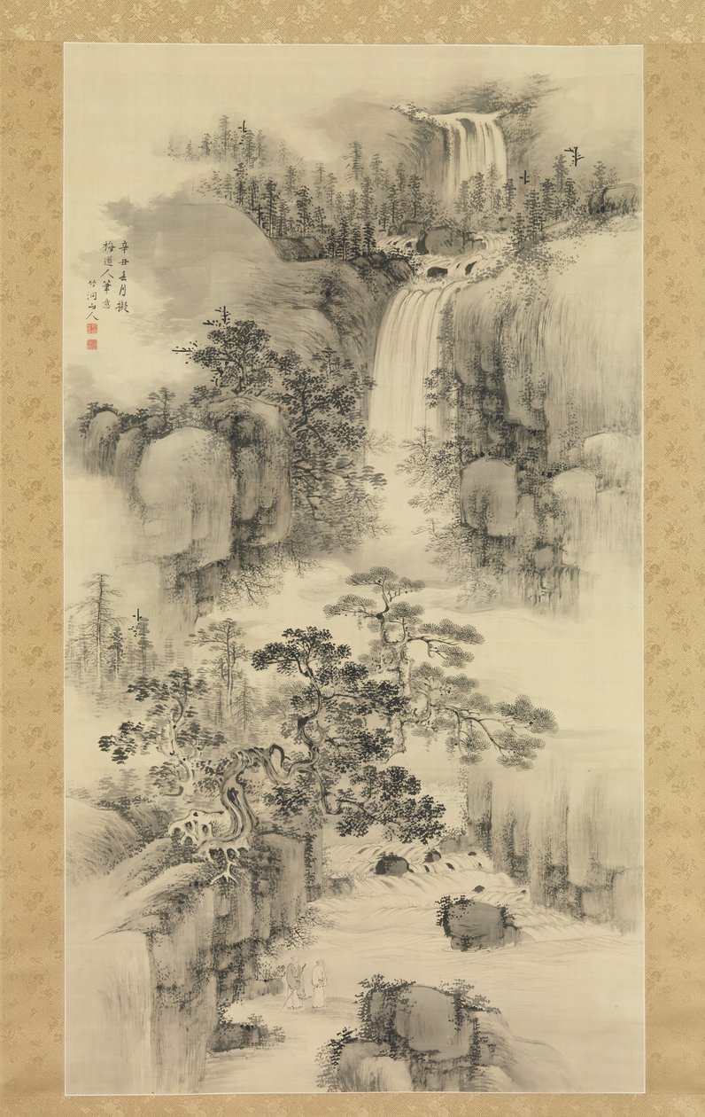 Paysage avec cascade, 1841 - Nakabayashi Chikuto