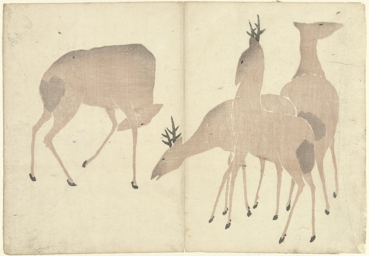 Quatre cerfs - Nakamura Hochu