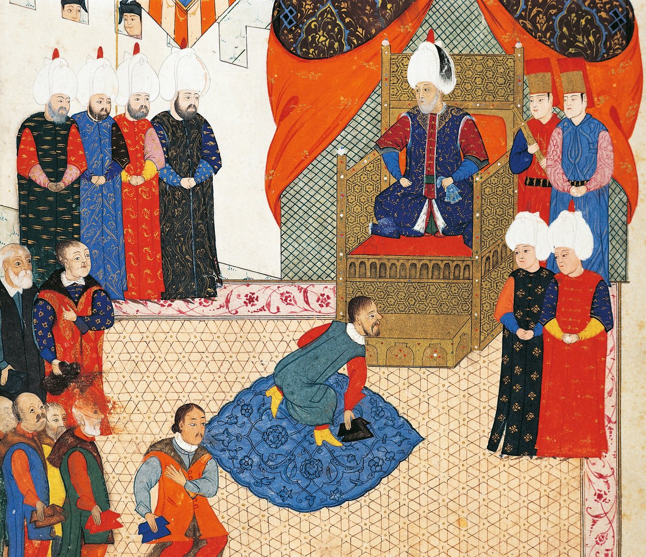 La réception du prince héritier hongrois, Zsigismond Janos par Suleyman I le 29 juin - Nakkaş Osman