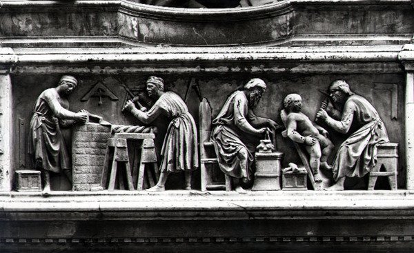 Relief représentant des artistes et des artisans au travail - Nanni di Banco
