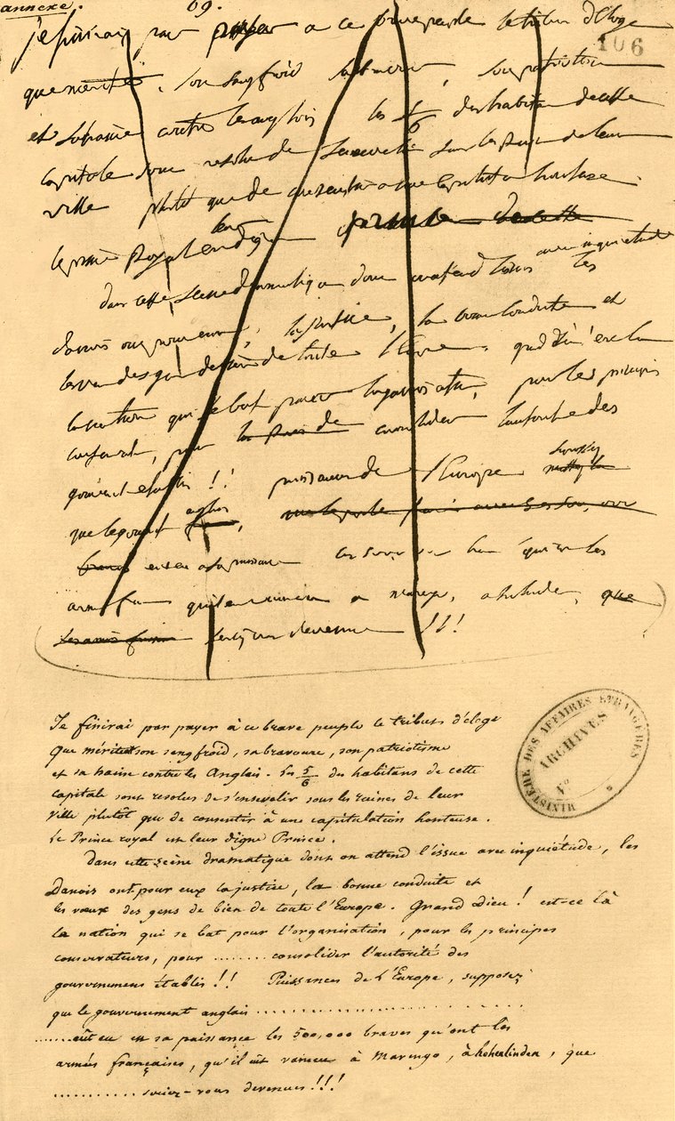 Brouillon de texte pour inclusion dans Le Moniteur Universel - Napoleon Bonaparte I