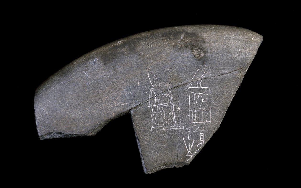 Fragment de bol en pierre inscrit, vers 3285 av. J.-C. - Naqada I Period Egyptian