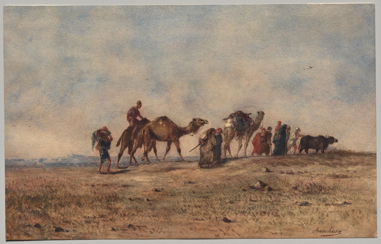 Une Caravane dans le Désert - Narcisse Berchere
