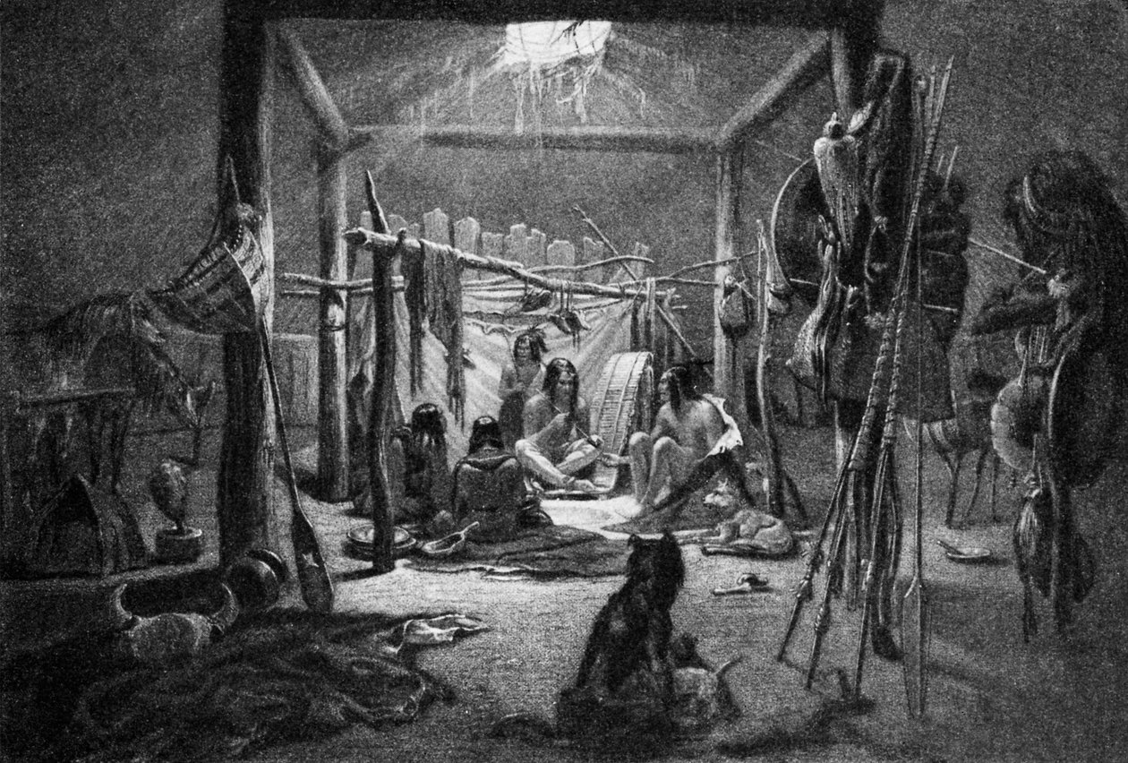 Hutte du chef Mandan - (Intérieur) de l