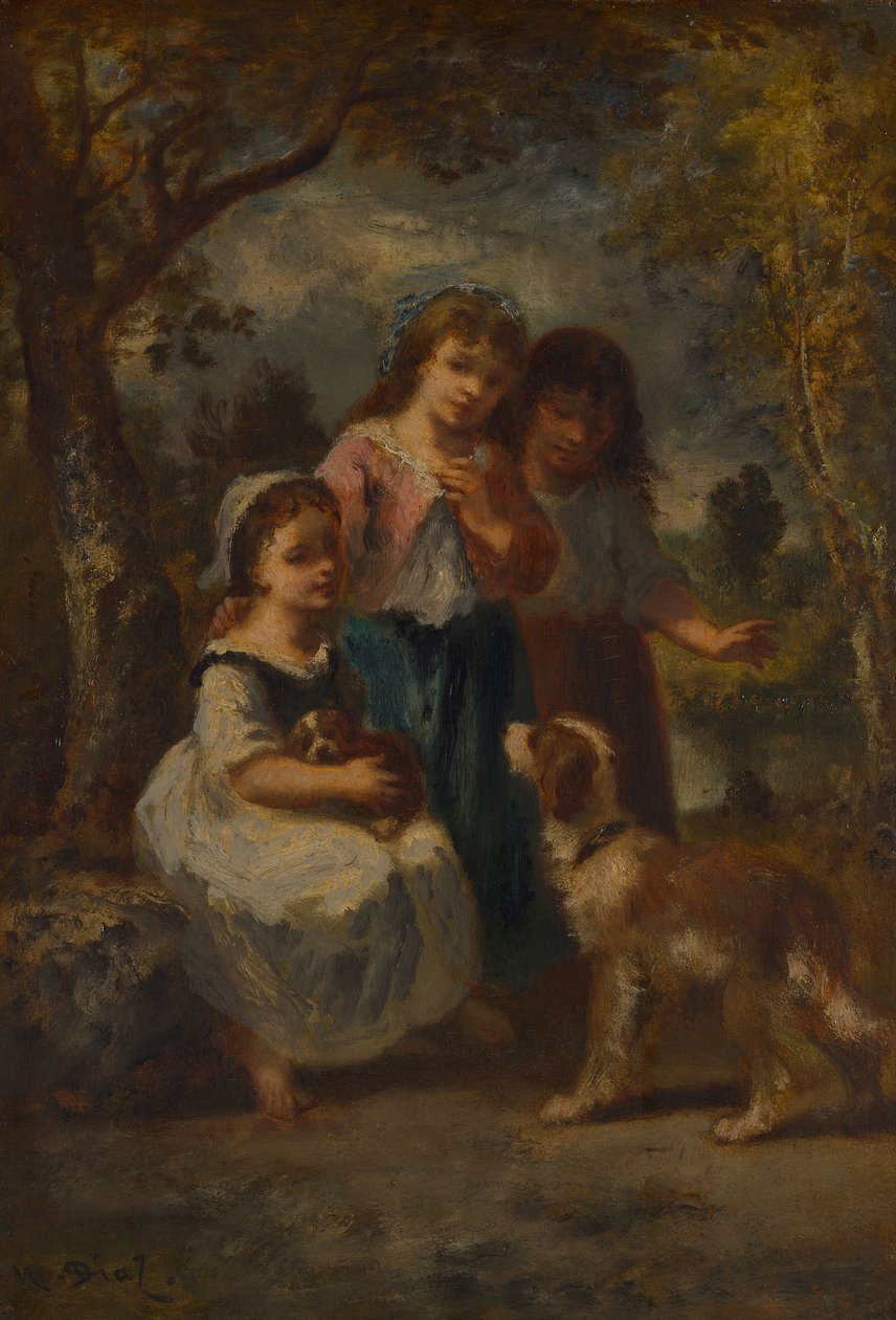 Trois petites filles, c.1870 - Narcisse Virgile Diaz de la Peña