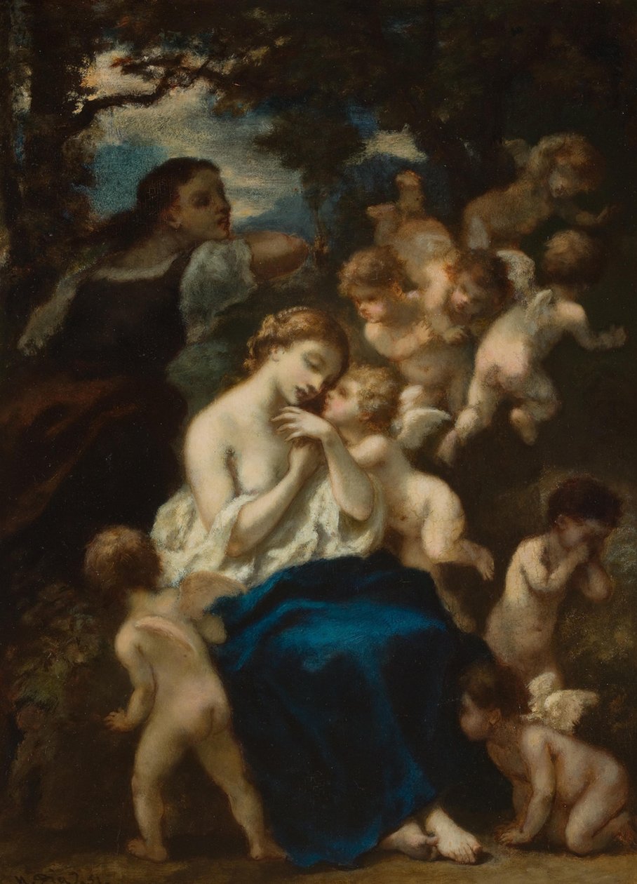 Une nymphe avec des amours - Narcisse Virgile Diaz de la Peña