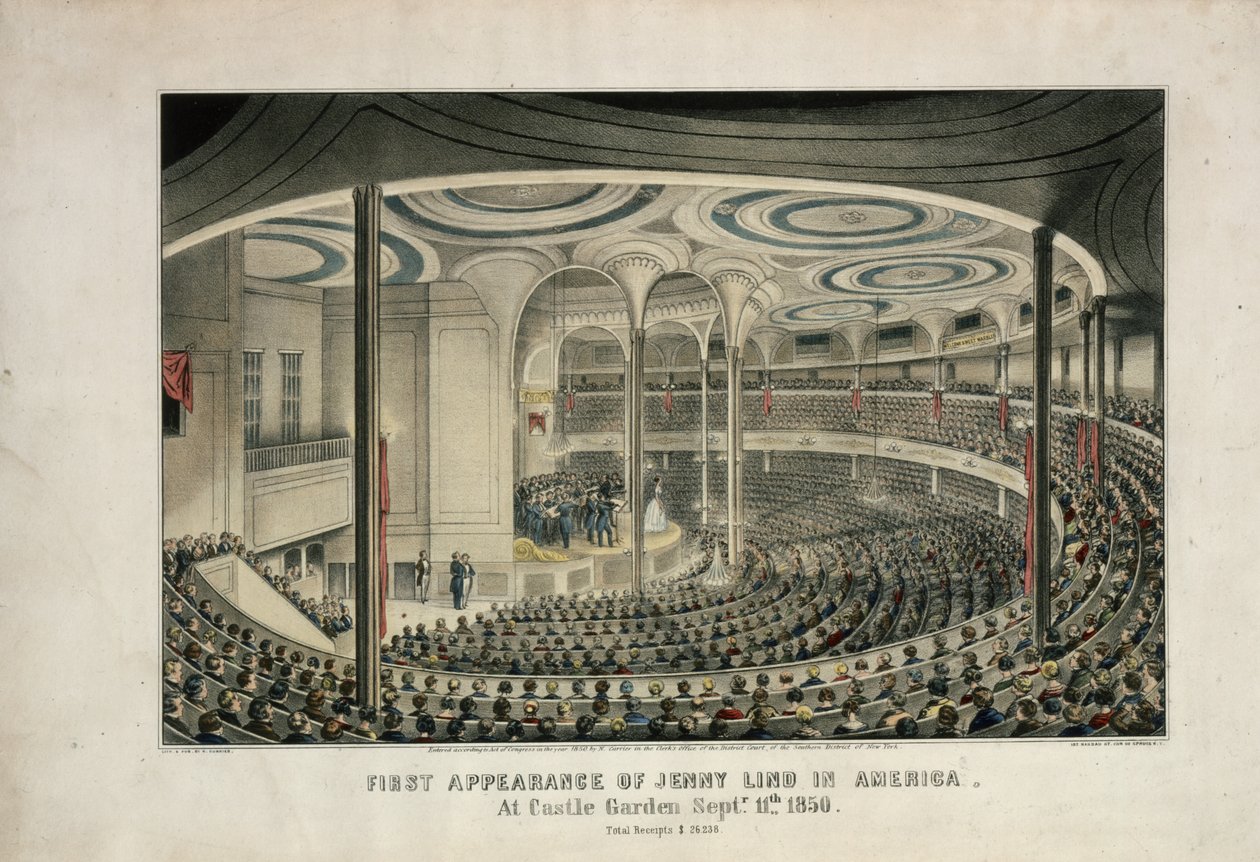 Première apparition de Jenny Lind en Amérique à Castle Garden, 11 septembre 1850 - Nathaniel Currier