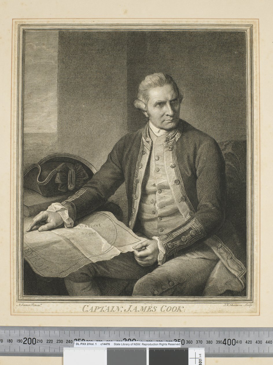 Capitaine James Cook, gravé par J. K. Sherwin (1751-90), c.1773-84 (gravure) - Nathaniel (after) Dance Holland