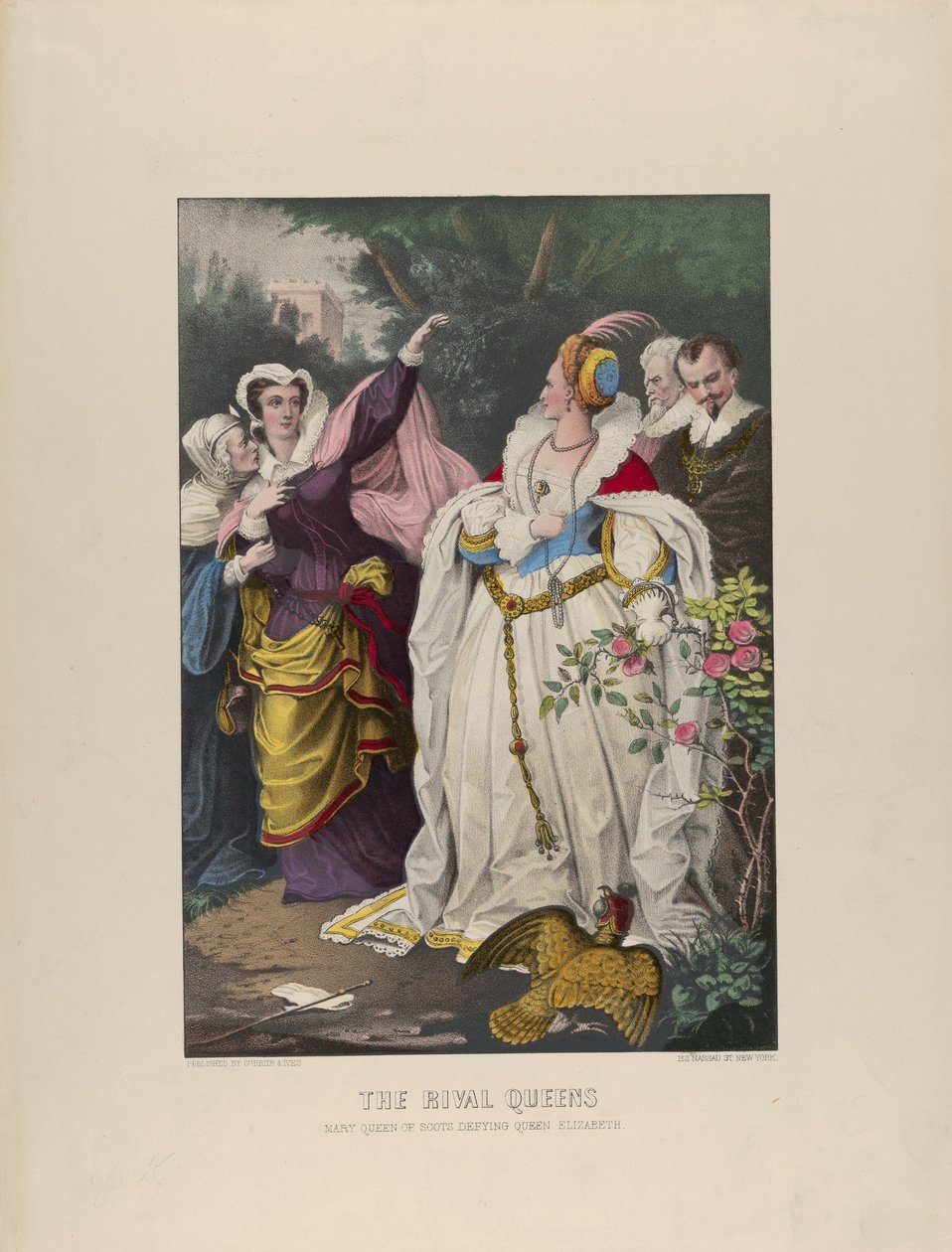 Les reines rivales - Marie Stuart défiant la reine Élisabeth - Currier and Ives