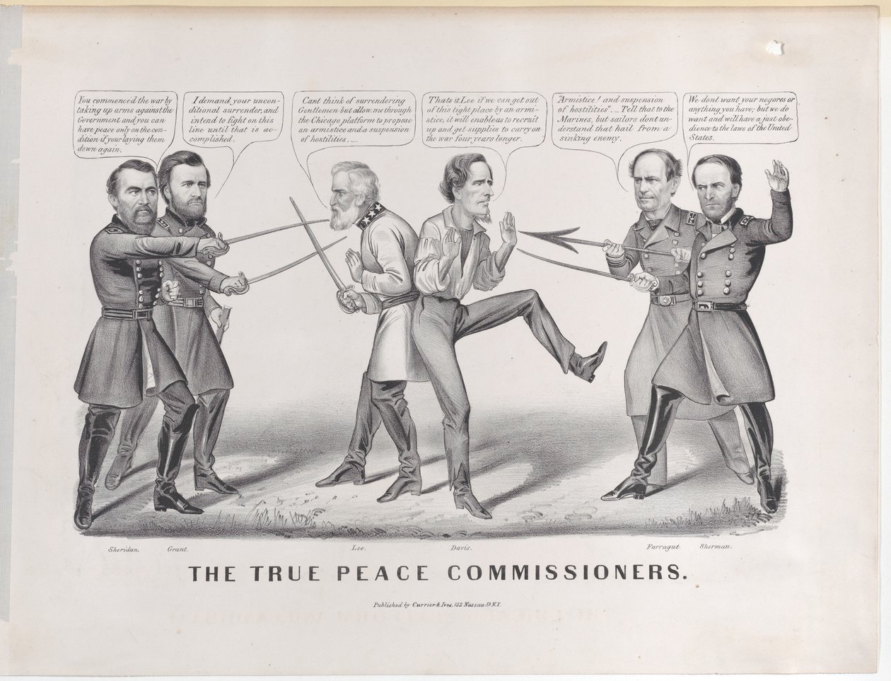 Les véritables commissaires de la paix, 1865 - Currier and Ives
