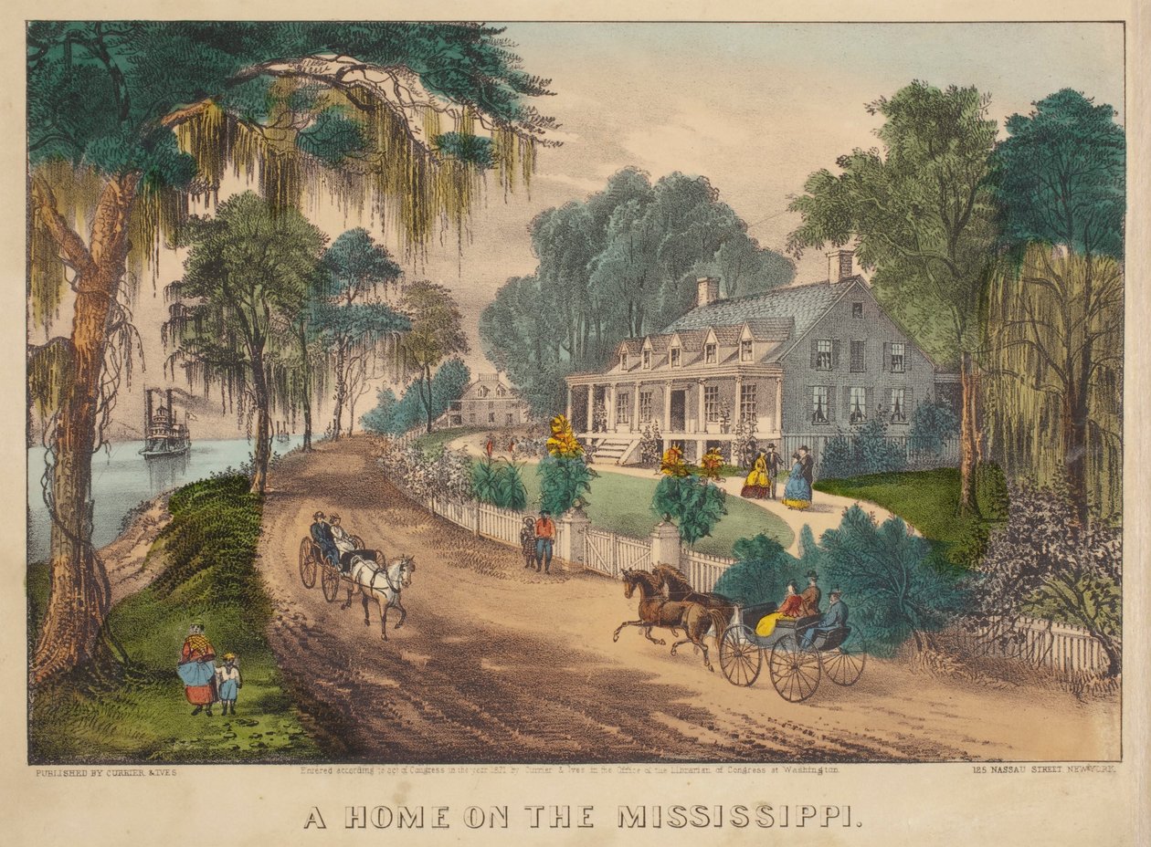Une maison au bord du Mississippi - Nathaniel Currier