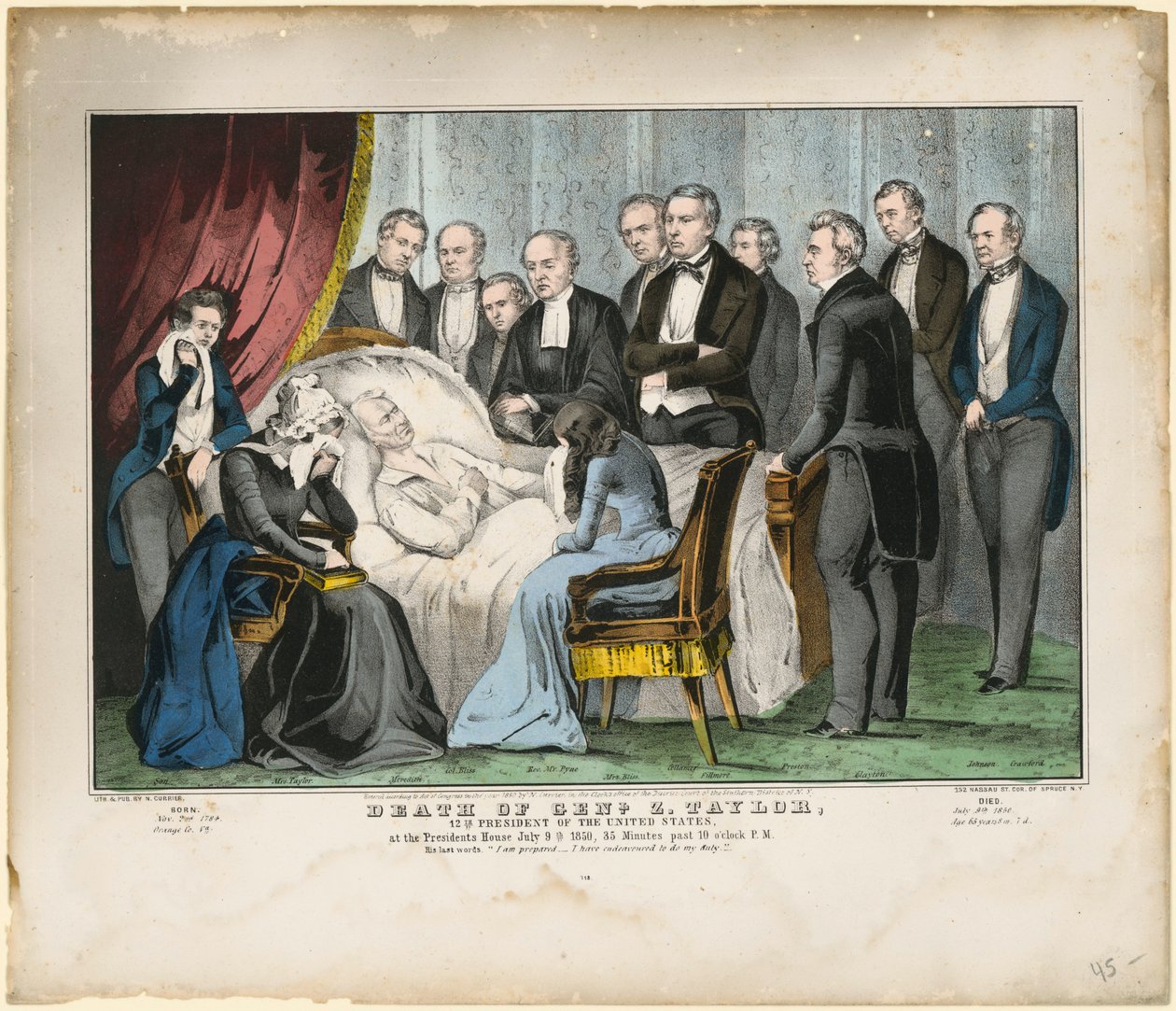 Mort du général Zachary Taylor - Nathaniel Currier