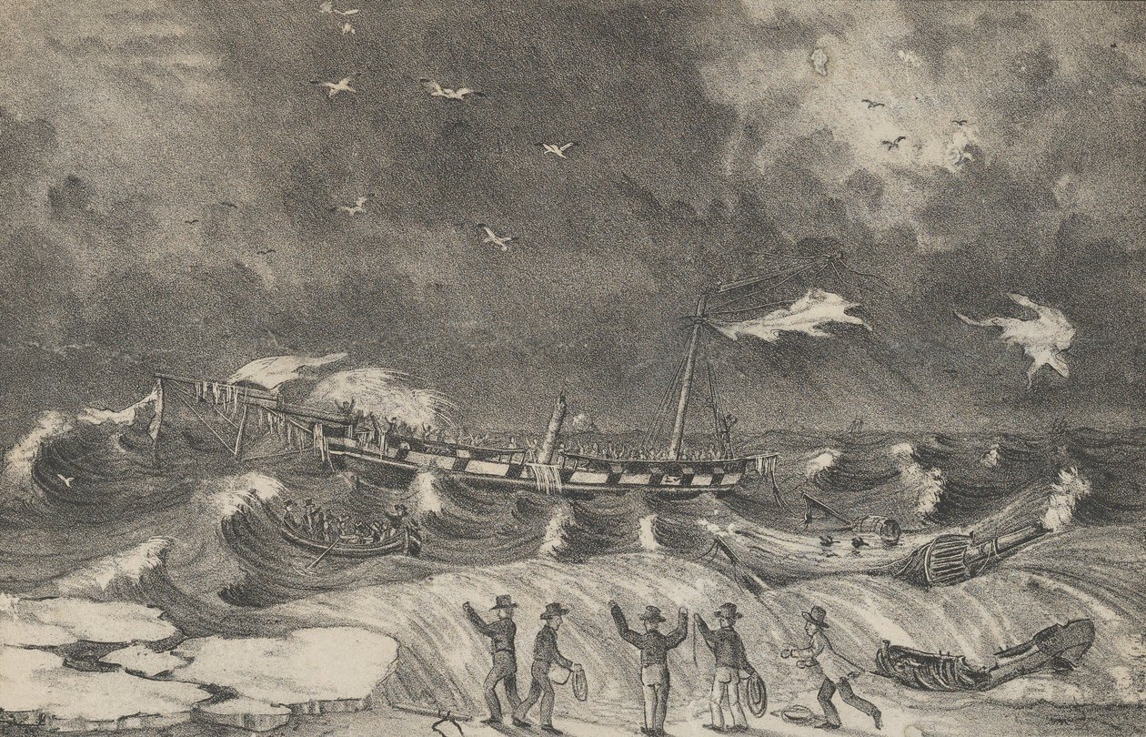 Naufrage épouvantable du Mexico sur la plage de Hempstead, 2 janvier 1837 - Nathaniel Currier