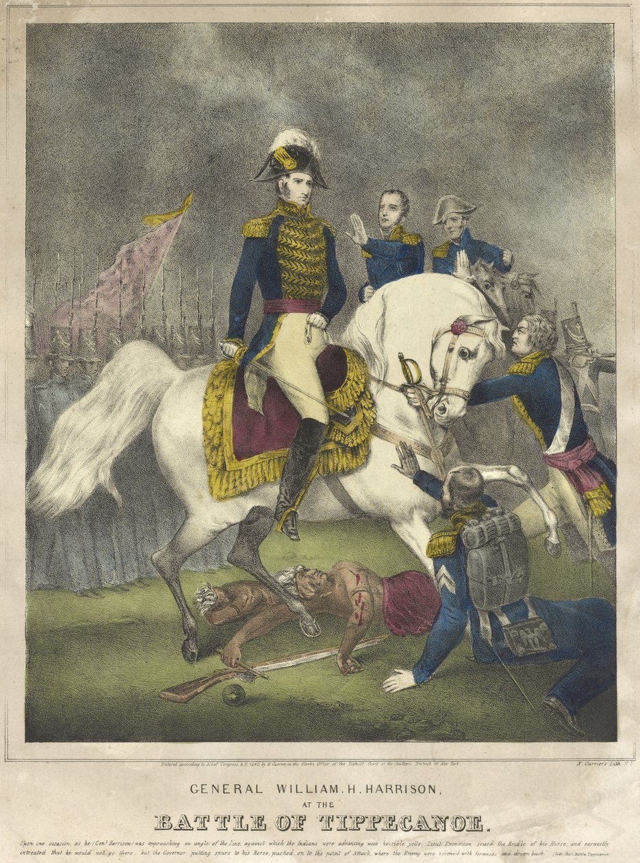 Le général William H. Harrison à la bataille de Tippecanoe - Nathaniel Currier