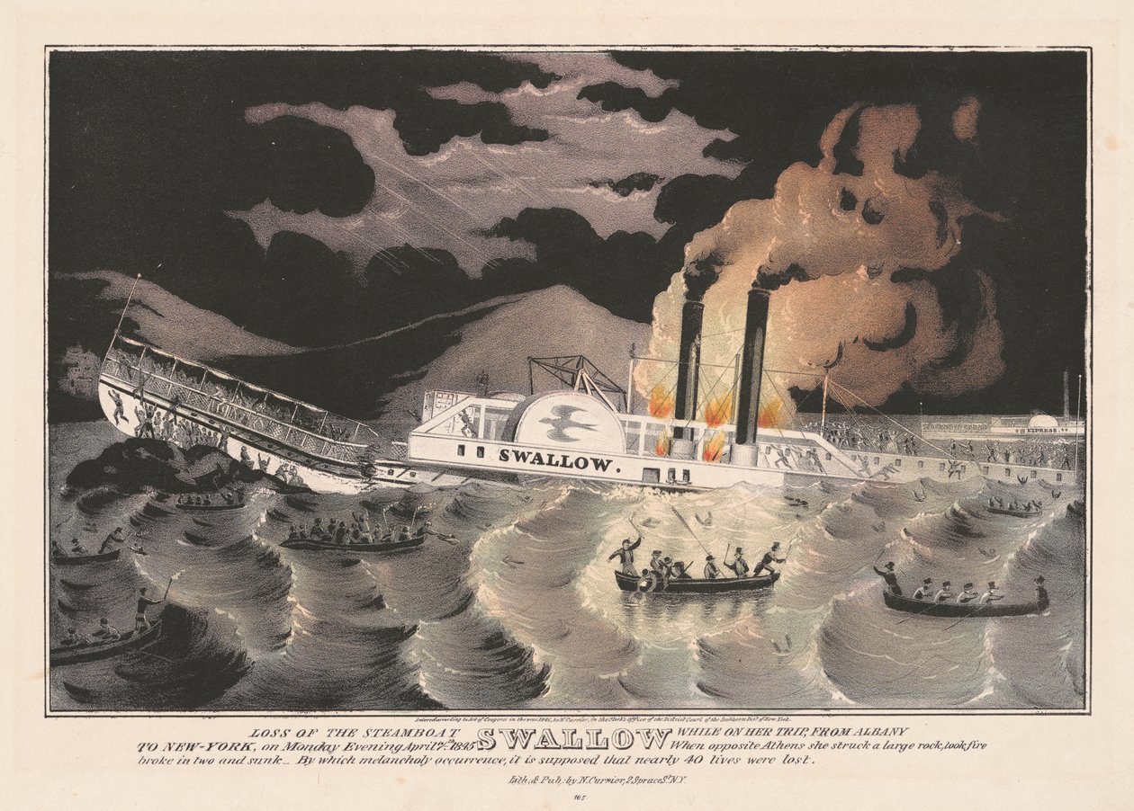 Perte du Bateau à Vapeur Swallow, Lors de son Voyage d