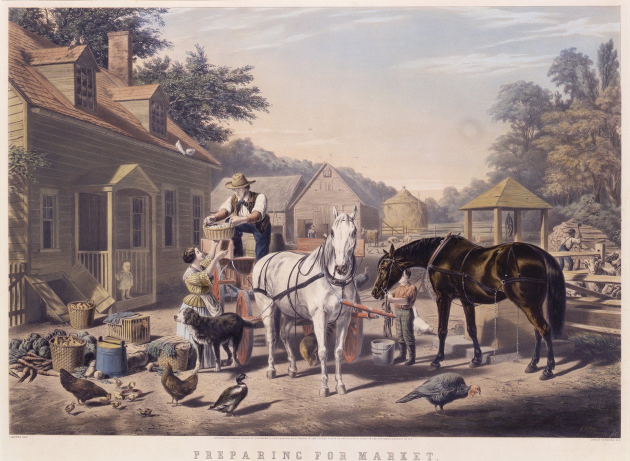 Préparation du marché - Nathaniel Currier