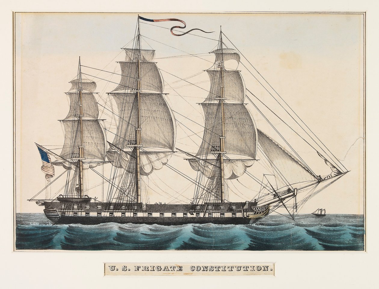 Frégate américaine Constitution - Nathaniel Currier