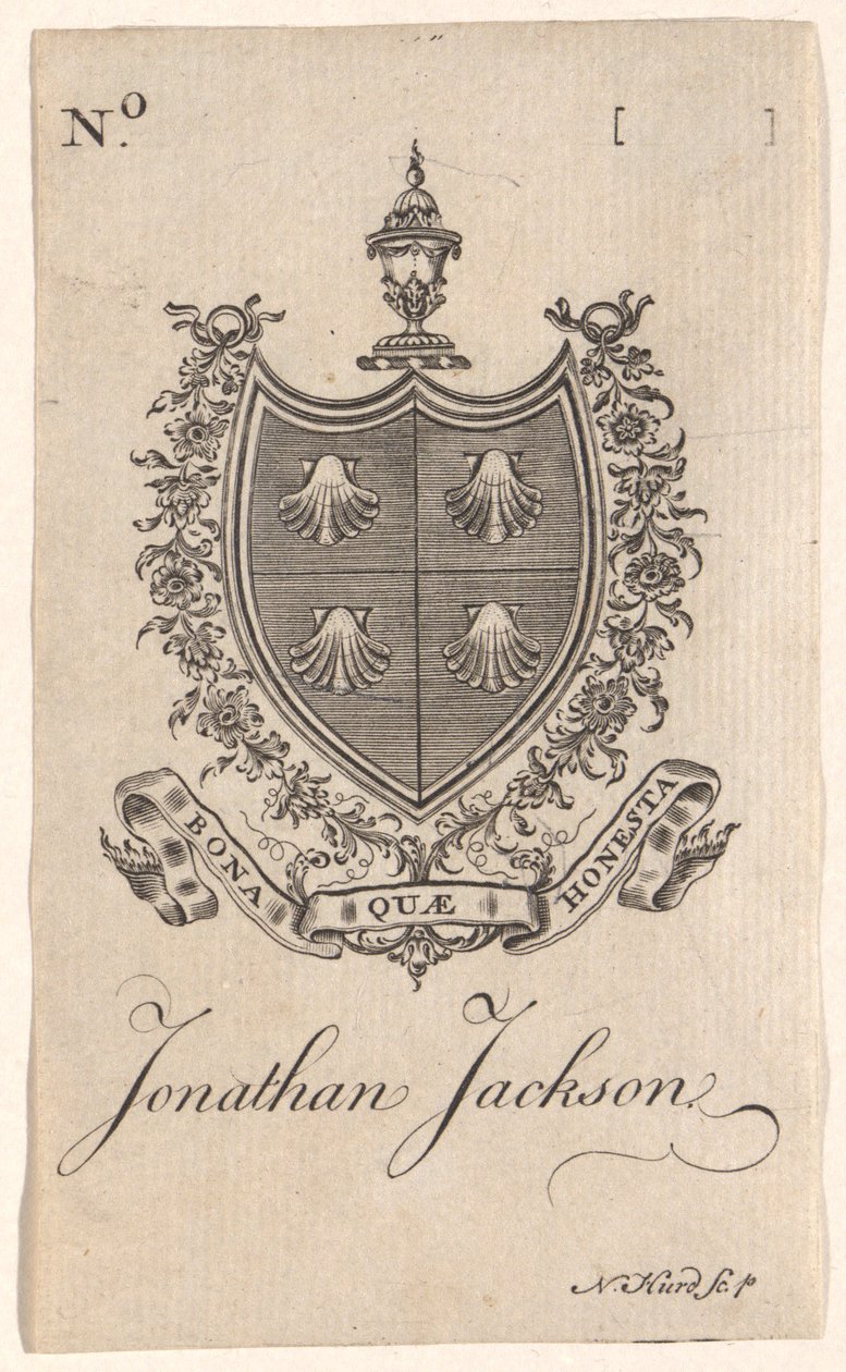 Ex-libris de Jonathan Jackson - Nathaniel Hurd