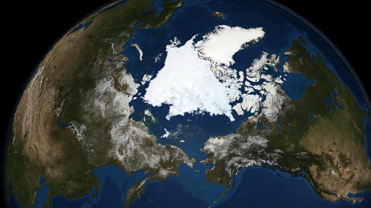Observations du Centre national de données sur la neige et la glace de la couverture de glace de mer arctique en 2008, la deuxième plus faible quantité enregistrée. Crédit NASA. - National Aeronautics and Space Administration National Aeronautics and Space Administration