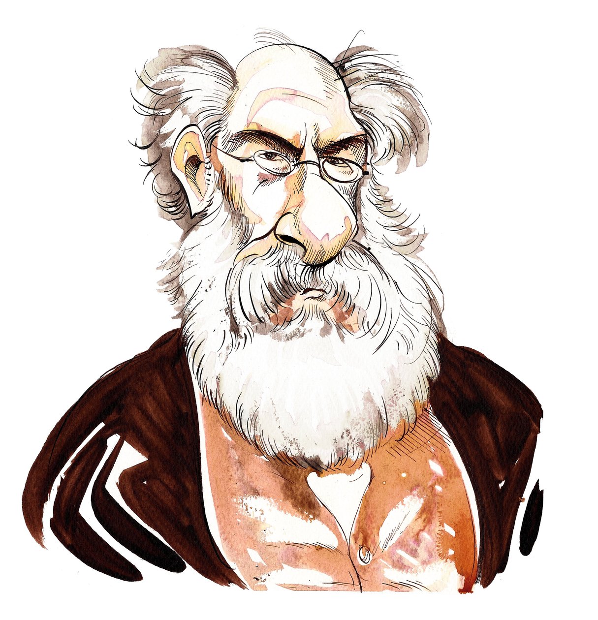 Anthony Trollope - caricature en couleur du romancier anglais (1815-82) - Neale Osborne