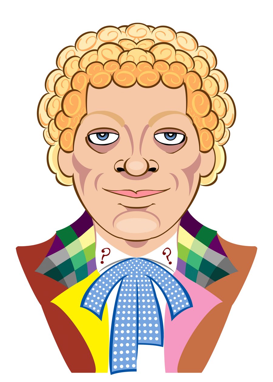 Colin Baker en Docteur Who - caricature - Neale Osborne