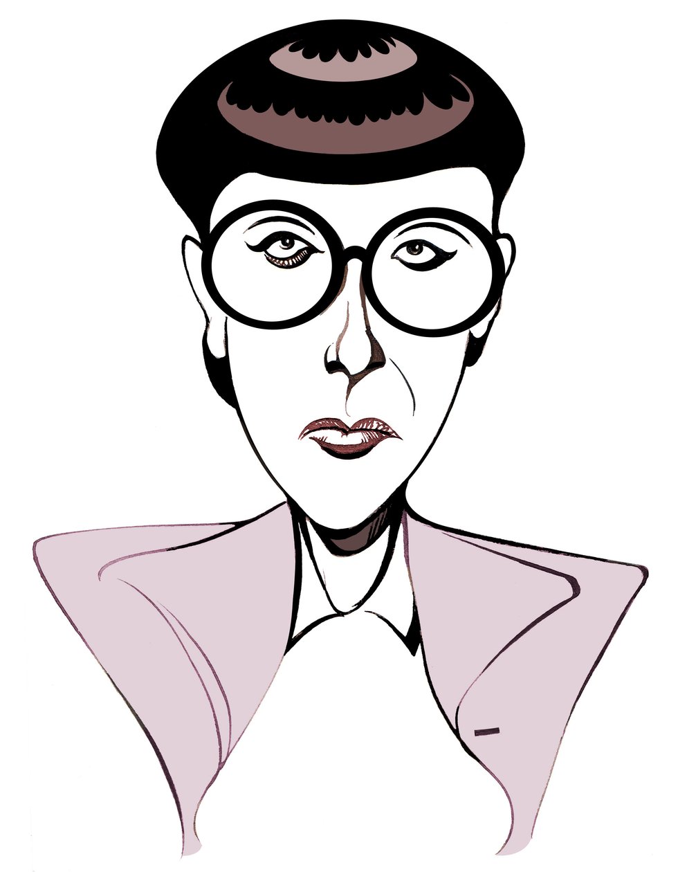 Edith Head costumière américaine (1907 - 1981), caricature avec lunettes - Neale Osborne
