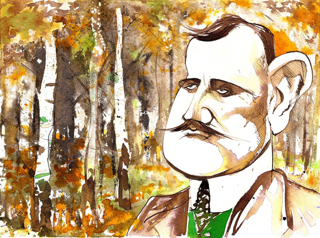 Jean Sibelius, caricaturé en homme plus jeune - Neale Osborne