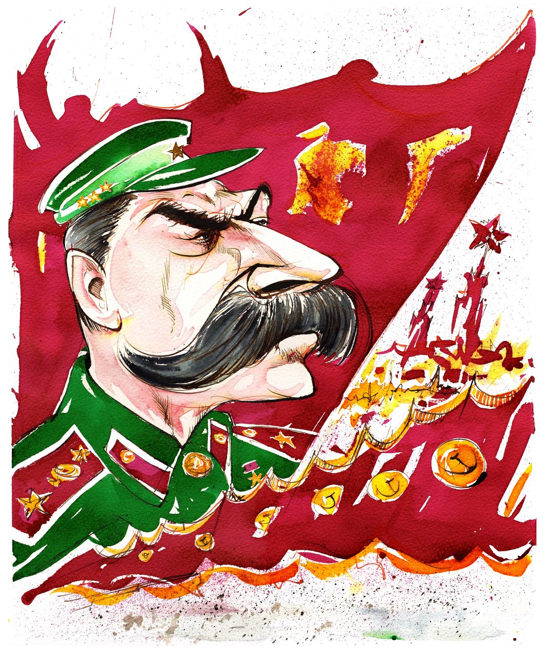 Caricature en couleur de Joseph Staline - Neale Osborne