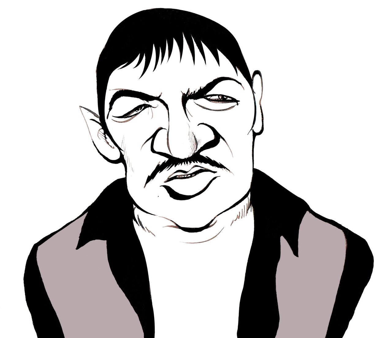 Rainer Werner Fassbinder, cinéaste, acteur, dramaturge et metteur en scène allemand (1945 - 1982) caricature - Neale Osborne