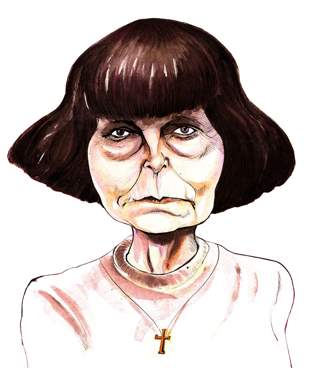 Sofia Goubaïdoulina, compositrice russe, caricature à l