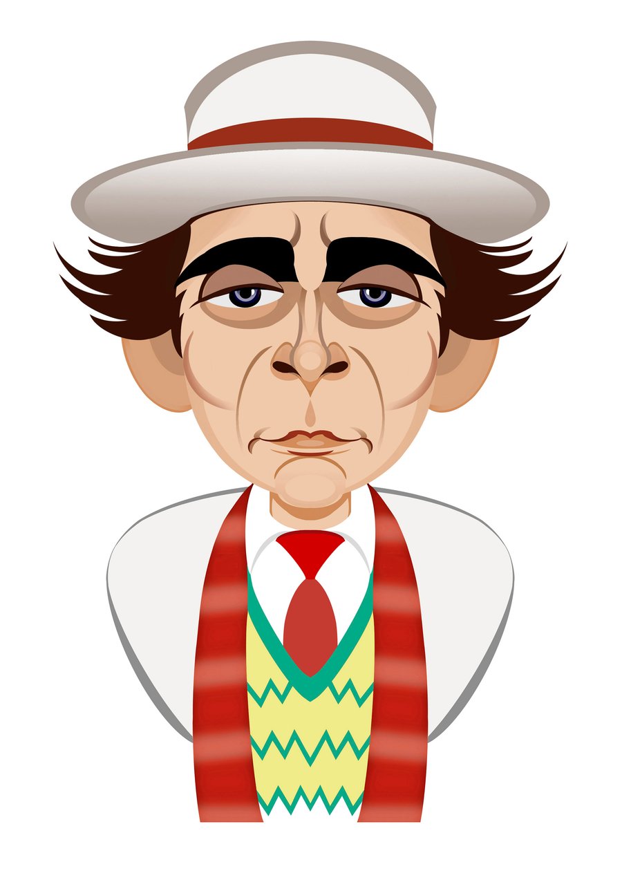 Sylvester McCoy en Docteur Who - caricature - Neale Osborne