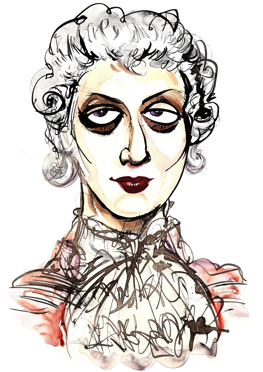 Caricature en couleur de Tatiana Troyanos en Octavian de l