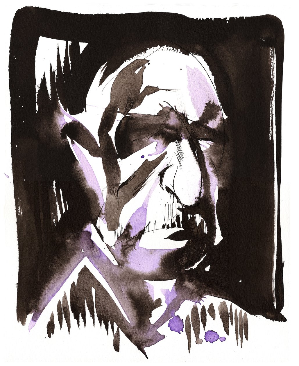 Anton Bruckner, 2025 (encre sur papier aquarelle) - Neale Osborne