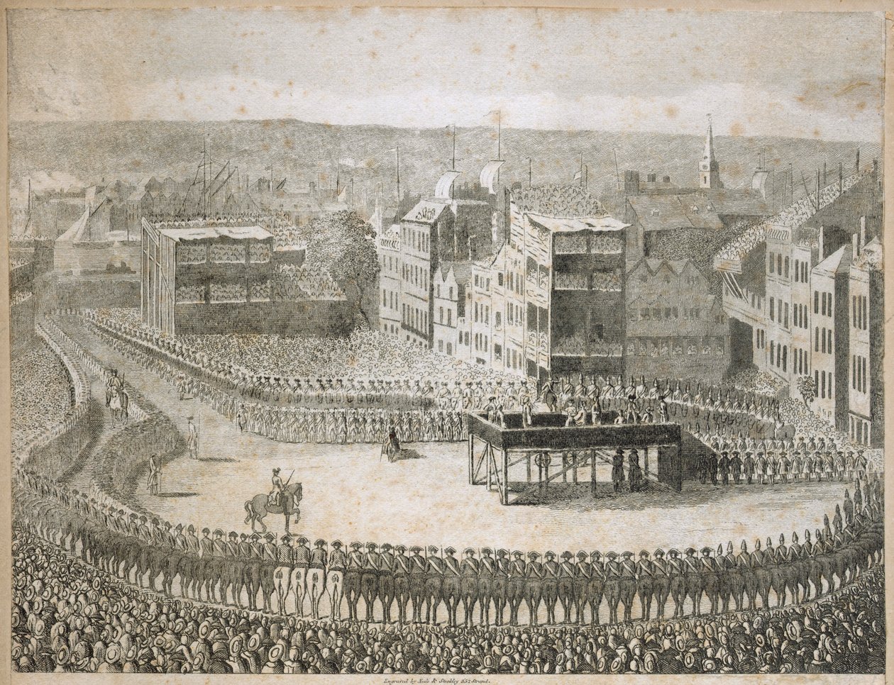Exécution des seigneurs rebelles en 1745, Tower Hill, Londres, 18ème siècle - Neele and Stockley