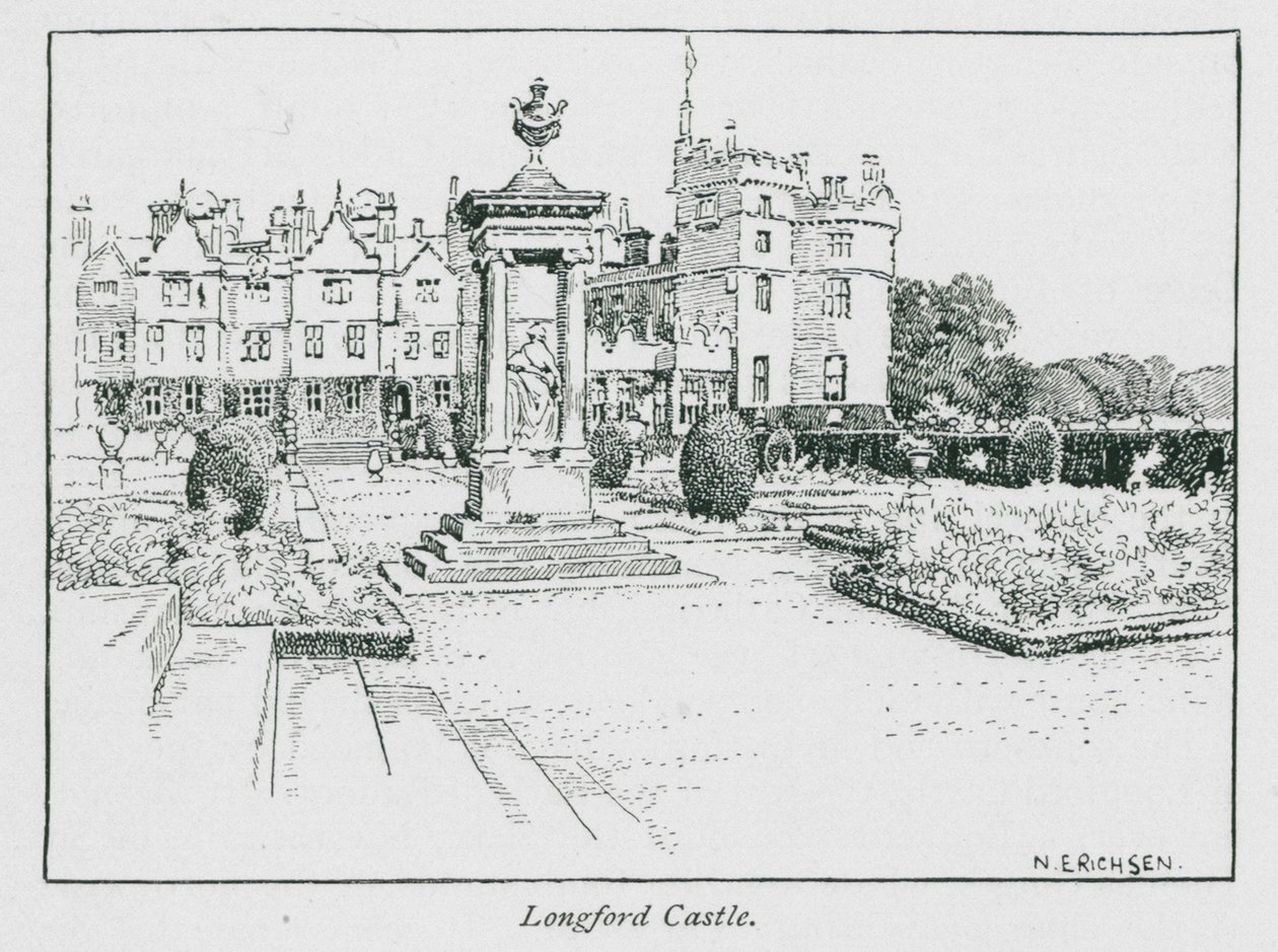Château de Longford (lithographie) - Nelly Erichsen