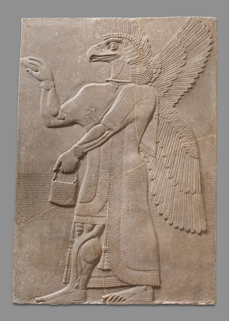 Panneau de Relief de Figure Surnaturelle à Tête d