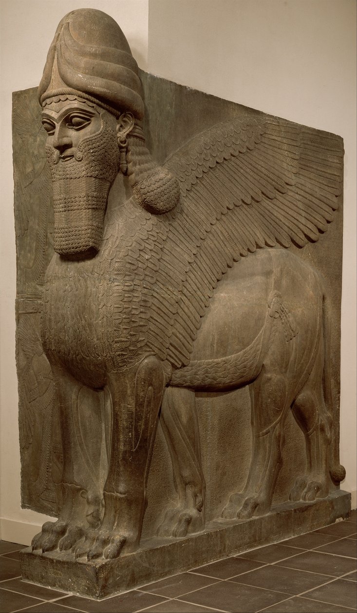 Lion ailé à tête humaine (lamassu), vers 883-859 av. J.-C. - Neo Assyrian