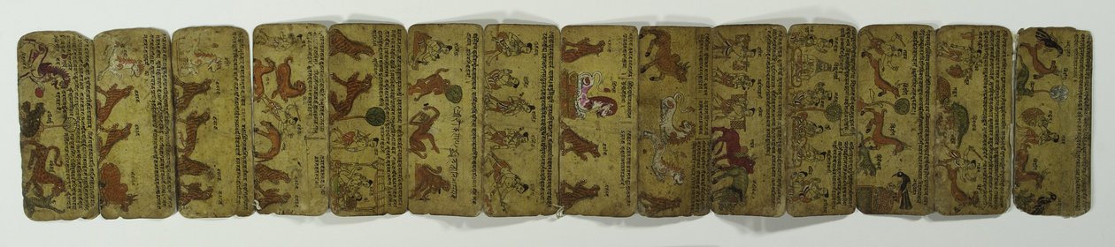 Manuscrit en accordéon, diverses images d